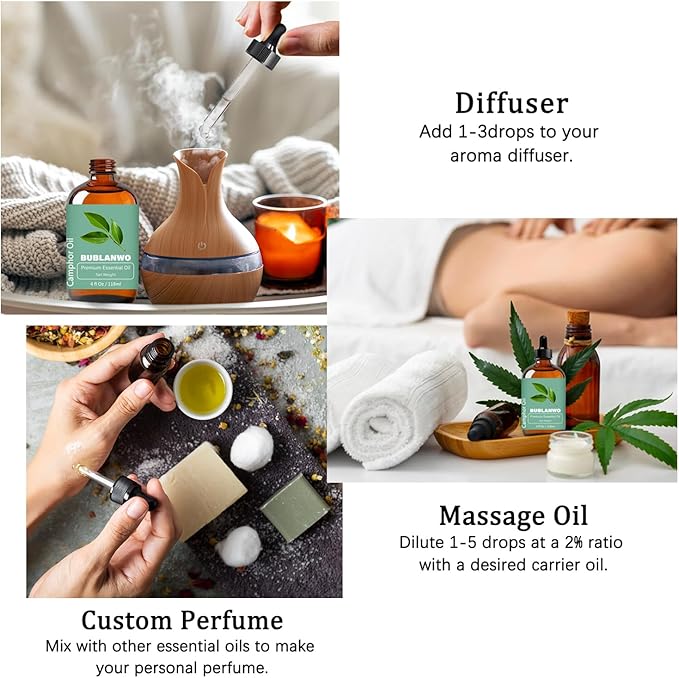 Organic Camphor Essential Oil for Damaged Hair Water Toner Spray for Face Skin Care Soaps Skin Hydration Bath Facial Mist Toner 118 ml-Velvo Beauty