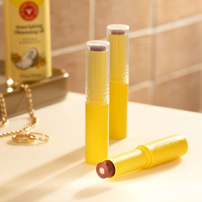 Burt’s Bees Back To School Dorm Essentials, Tinted Boosted Balm, Rose Knows, Hydrating Tinted Lip Balm with Vitamin C, E, and F Core, 24 Hour Lip Moisturizer, 100% Natural Origin, 1 Count, 0.16oz-Velvo Beauty
