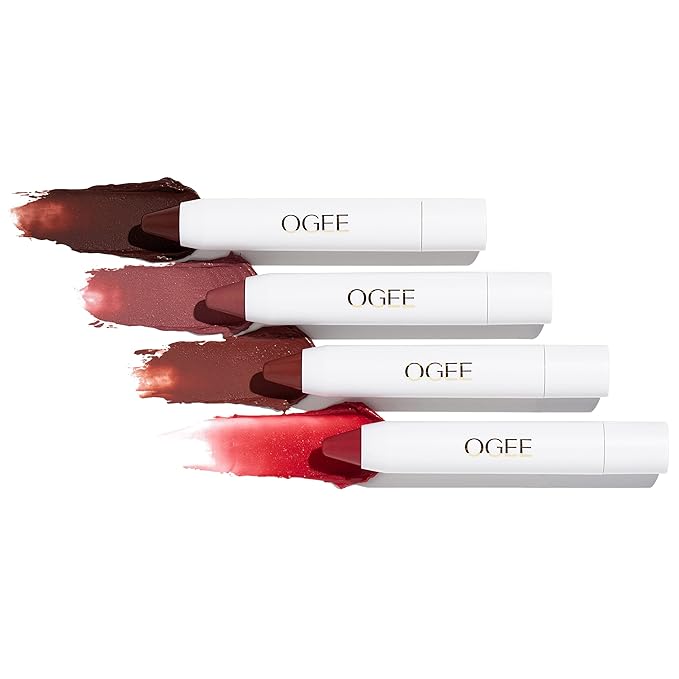 Ogee Tinted Sculpted Lip Oil - Blossom 4 Piece Gift Set - Made with 100% Organic Coconut Oil, Jojoba Oil, and Vitamin E - Best as Lip Balm, Lip Color or Lip Treatment-Velvo Beauty