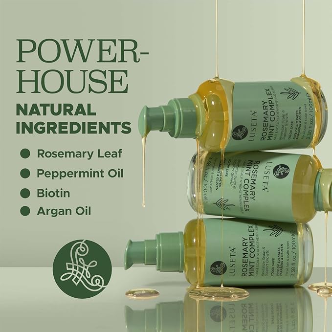 Luseta Rosemary Oil for Hair Growth - Strengthening and Moisturizing Formula for Thinning, Damaged Hair and Split Ends - Color Safe (3.38oz)-Velvo Beauty