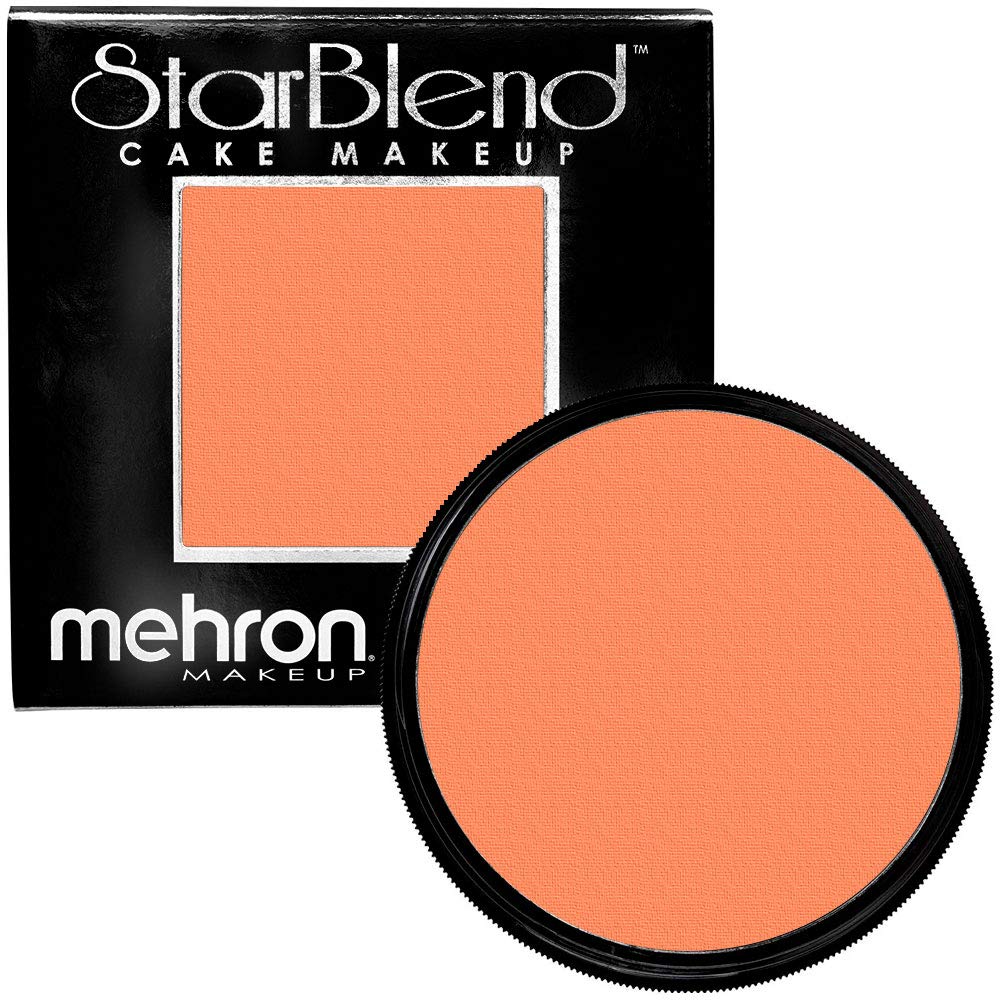 Mehron Makeup StarBlend Cake Makeup | Wet/Dry Pressed Powder | Powder Foundation | Orange Face Paint & Body Paint 2 oz (56g)-Velvo Beauty