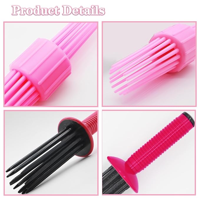 2PCS Curling Roll Comb, Curly Hair Brush for Curly Hair, Three Different Sizes of Styler Curl Brush Hairr Tools for Casual Wear or Special Events-Velvo Beauty