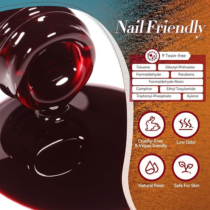 Born Pretty Jelly Gel Nail Polish, Sheer Transparent Crystal Gel Nail Polish, Christmas Brown Red Orange Green Blue Fall Winter Soak off Nail Polish Manicure DIY Home Salon Christmas Gift 7ml 6colors-Velvo Beauty