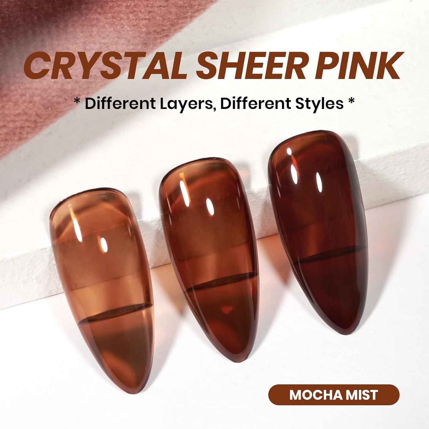 Beetles Brown Gel Nail Polish - 15ML Mocha Brown Jelly Natural Fall Gel Polish Nail Concealer Sheer Translucent Effect Soak Off UV Mocha Mist Collection French Nail Art Manicure Gift for Women-Velvo Beauty