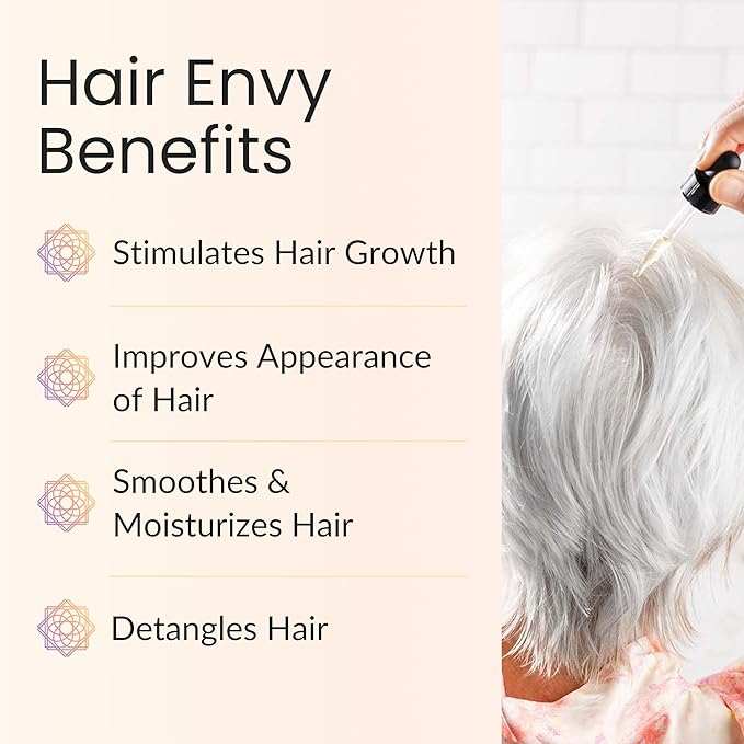 Vitality Extracts Hair Envy - Natural Hair Growth Serum - 100% Pure Essential Oils, 15 Plant Extracts, No Synthetics, No Parabens - Strengthen Hair, Minimize Breakage, Stimulate Follicles-Velvo Beauty