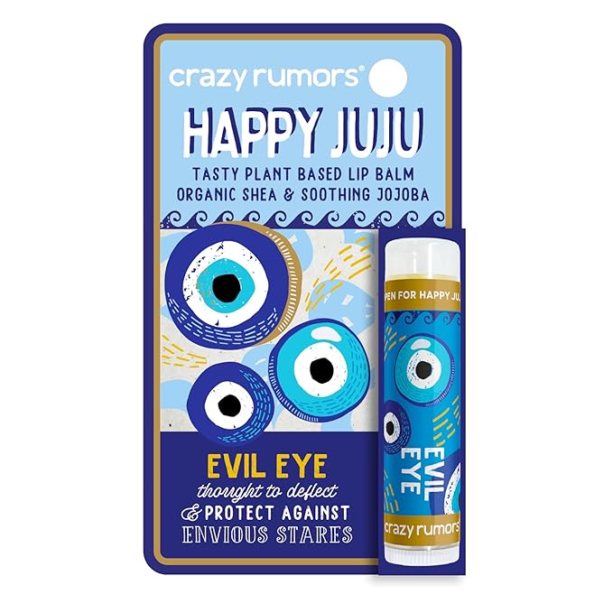 Crazy Rumors Happy Juju All Natural, Plant-Based Lip Balm with Organic Shea & Jojoba 1 Pack (Evil Eye)-Velvo Beauty