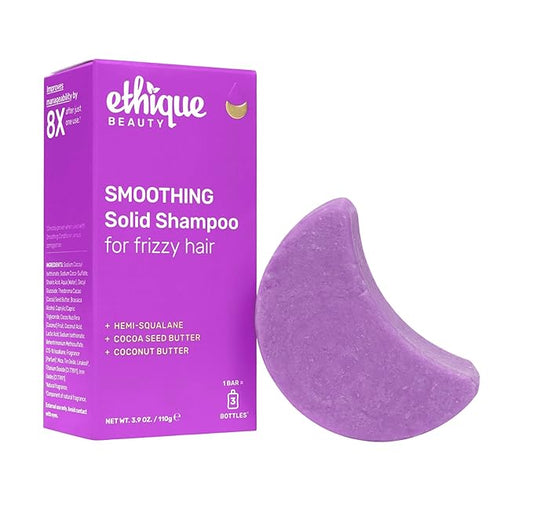 Ethique Smoothing Shampoo Bar for frizzy hair with Coconut Butter - Plastic-Free, Cruelty-Free, Vegan, 3.88 oz - Formerly Frizz Wrangler-Velvo Beauty
