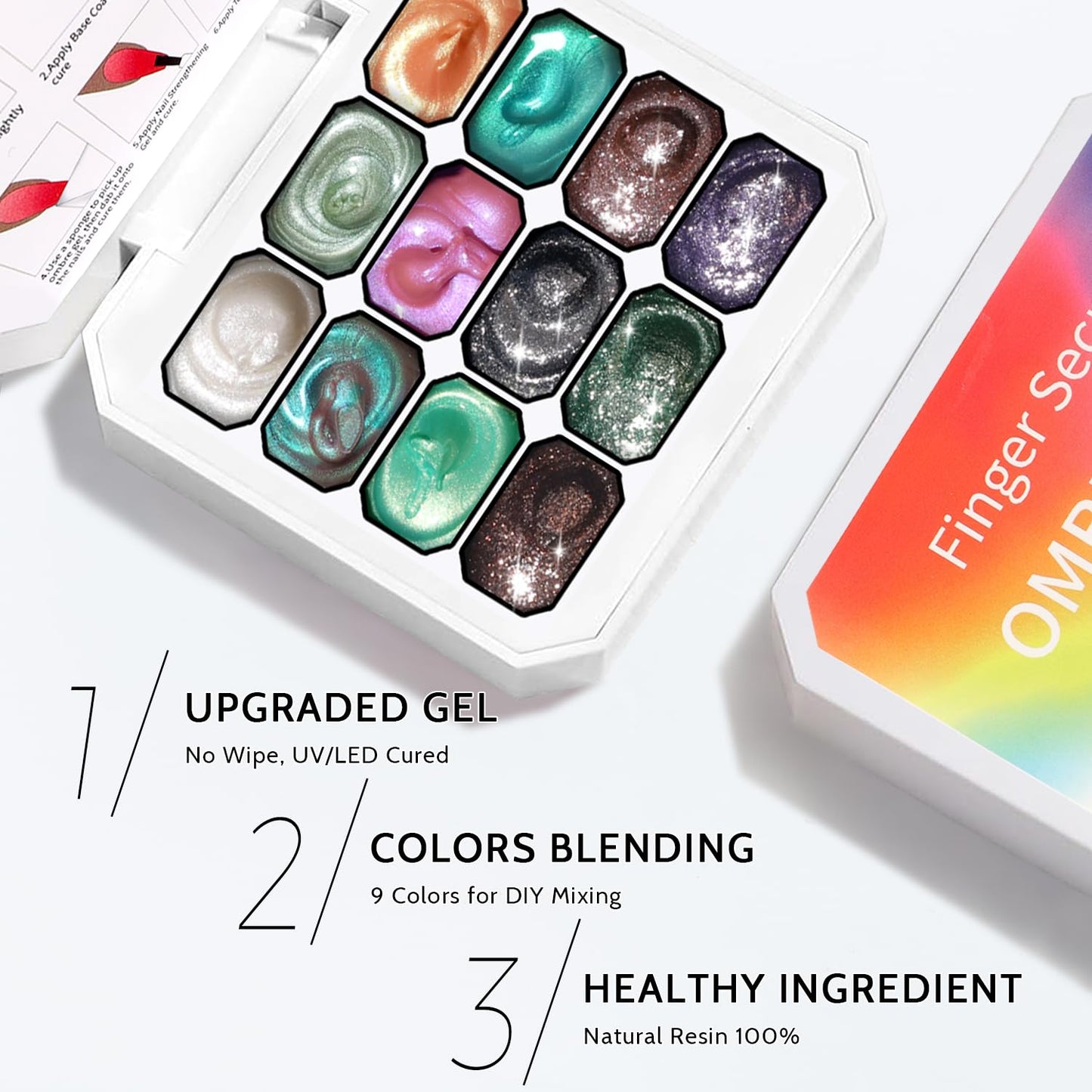 Sponge Pat Paint Nail Gel, Ombre Nails Gradient Gel Nail Blush Blooming Aura Nails Drawing Stripper Floral Painting DIY Nail Art, No Wipe, UV/LED Curing (12 Colors B)-Velvo Beauty