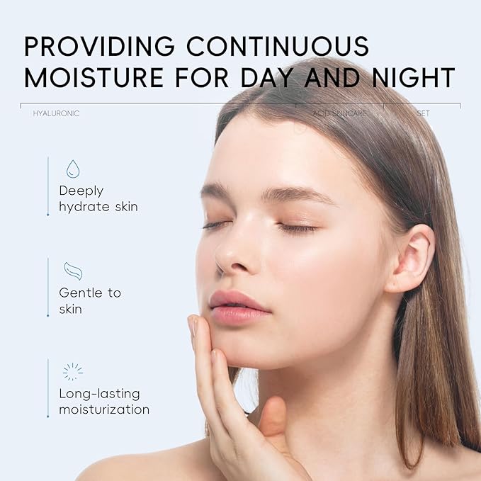 Hyaluronic Acid Skin Care Set, Hydration Kit for Women Teen Girls, Low pH Cleanser, Moisturizer, Serum, Eye Cream, Anti Aging, Firming, Travel Size Facial Care Gift Set for Dry Sensitive Skin-Velvo Beauty