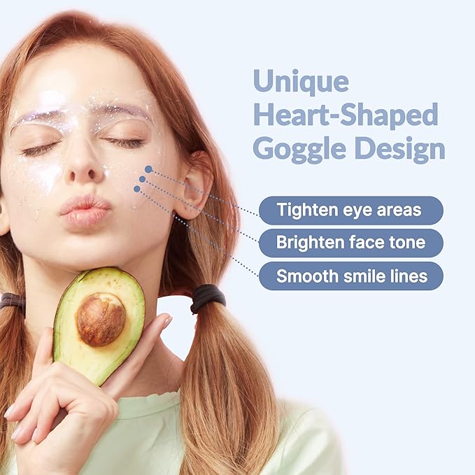 Avocado Heart-Shaped Collagen Under Eye Masks | Brightening Eye Mask Pads w/Hyaluronic Acid & Niacinamide | Hydrogel Depuffing Under Eye Patches for Dark Circles and Puffiness (Pack of 10)-Velvo Beauty