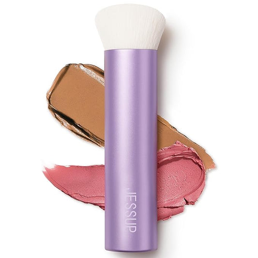 Jessup Foundation Brush for Liquid Makeup, Face Kabuki Makeup Brush for Contour Powder Blush and Bronzer, Ultra-Soft Fiber Perfect for Blending Liquid AS003-Velvo Beauty
