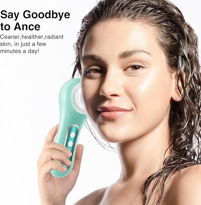 Face Scrubber Exfoliator,Facial Cleansing Brush Rechargeable IPX7 Waterproof with 5 Brush Heads,Electric Face Spin Brush for Exfoliating, Massaging and Deep Cleansing-Velvo Beauty