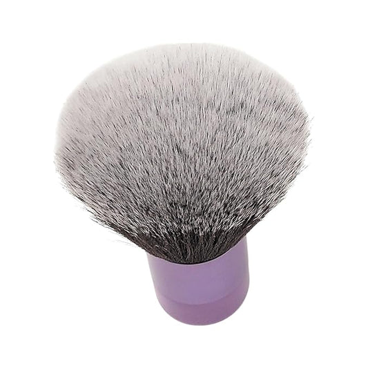 Luxurious and Large Ultra Soft Fluffy Powder Brush, Multipurpose Face, Body, Barber and Beauty Tool, with wooden base Soft Kabuki Brush by BevyGold (Violet)-Velvo Beauty