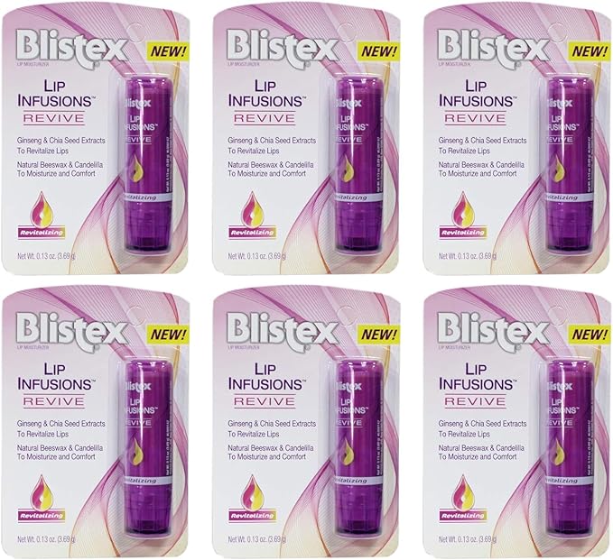 Blistex Lip Infusions Revive Lip Moisturizer 0.13 Ounce (6 Pack)-Velvo Beauty