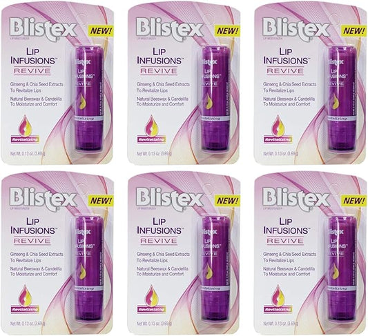 Blistex Lip Infusions Revive Lip Moisturizer 0.13 Ounce (6 Pack)-Velvo Beauty