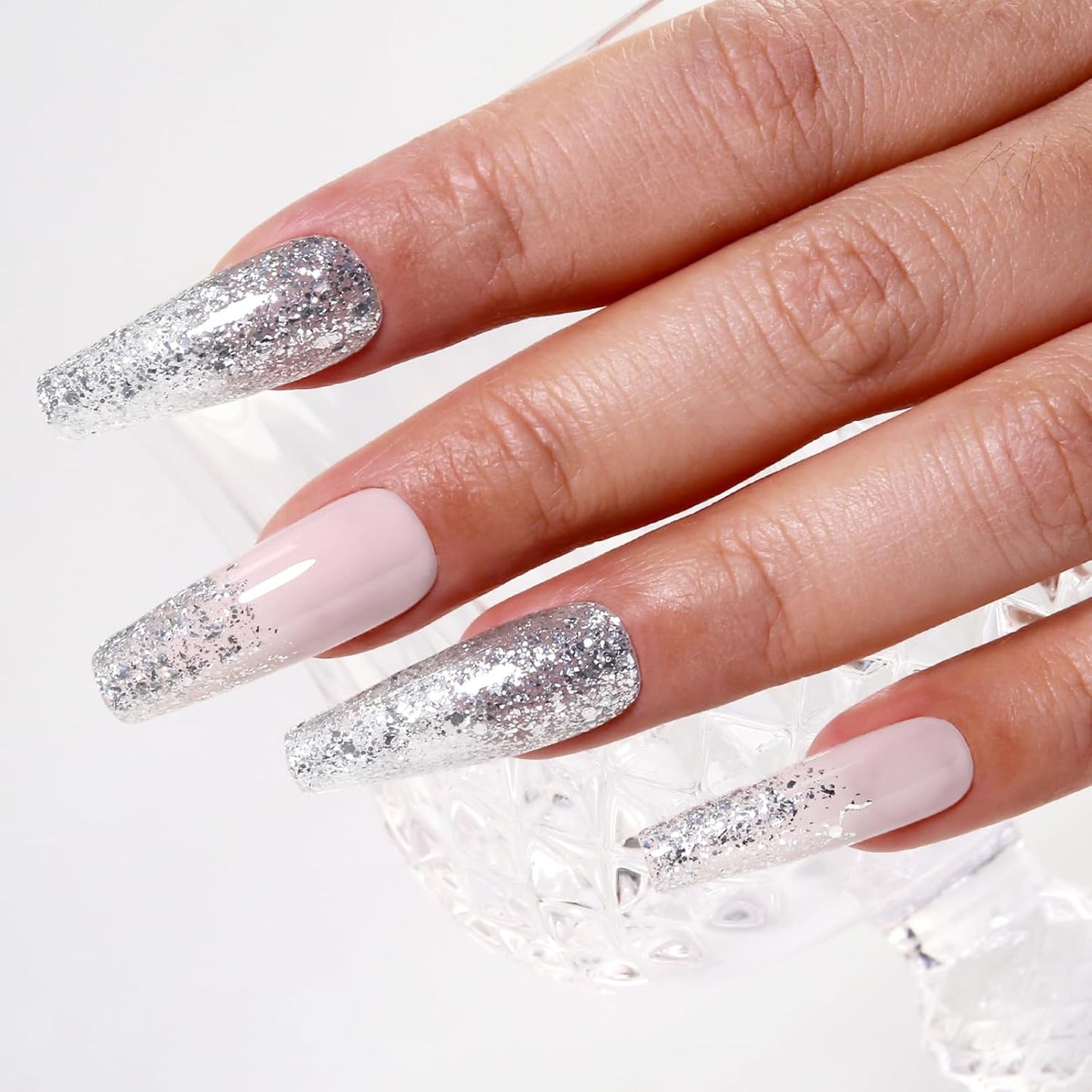 Imtiti Glitter Gel Nail Polish, Silver Glitter Gel Polish Diamond Shimmer Sparkle Soak Off UV LED Autumn Winter Manicure 10ML-Velvo Beauty