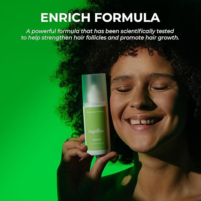 Capillus Enrich Serum, Hair Growth Serum for Hair Loss and Regrowth, Castor Oil and Cinnamon Extract help Strengthen Hair Follicles and Reverse Hair Loss & Hair thinning-Velvo Beauty