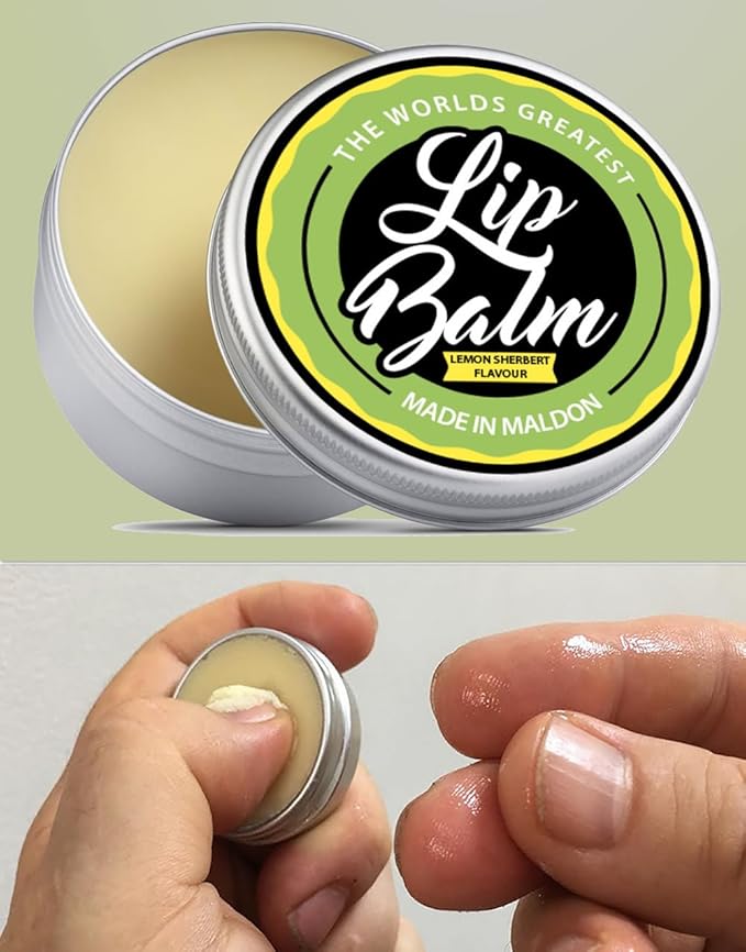 Lip Balm - Lemon Sherbet Flavoured Natural & Organic Lip Moisturizer Balm | Made with Shea Butter Beeswax Jojoba oil & Hemp Seed Oil, The Beard & the Wonderful Lip Balms for Dry & Cracked Lips | 15mL-Velvo Beauty