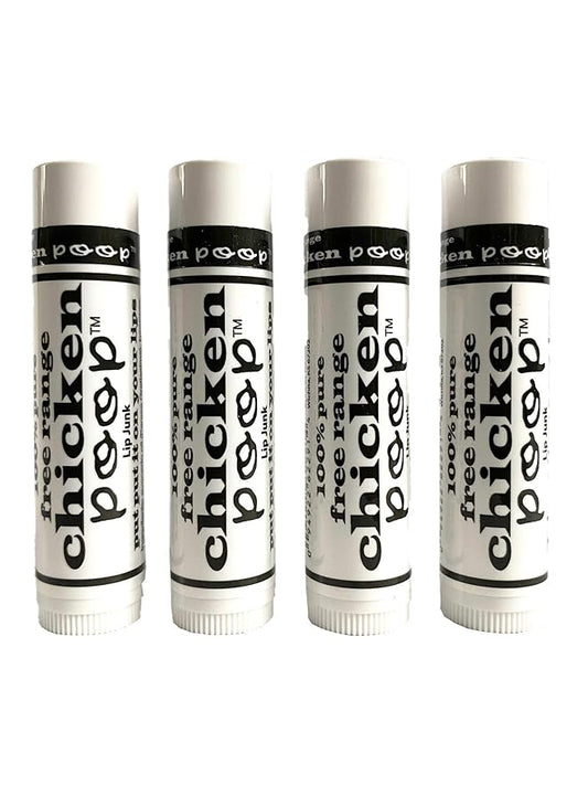 Chicken Poop Lip Balm Simone Chickenbone Original 100% Natural Moisturizer for Dry, Chapped Lips, 0.15 oz, Pack of 4-Velvo Beauty