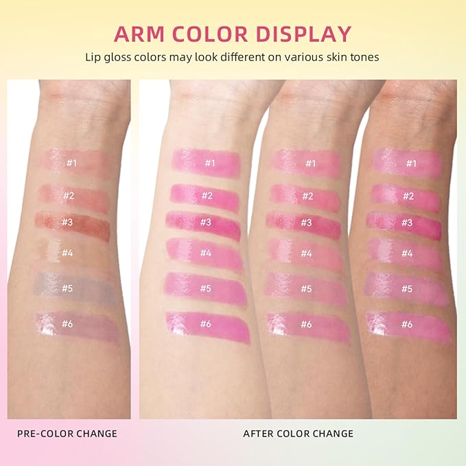 Plumping Melting Lip Gloss, Click Jelly Color Changing Lipstick Lasting Tint Hydrate & Nourish, High-Shine for Plumper Lips, Glossier Lip Balm Natural Glossy Lip Gloss Tinted Lip Balm(#6 Grape)-Velvo Beauty