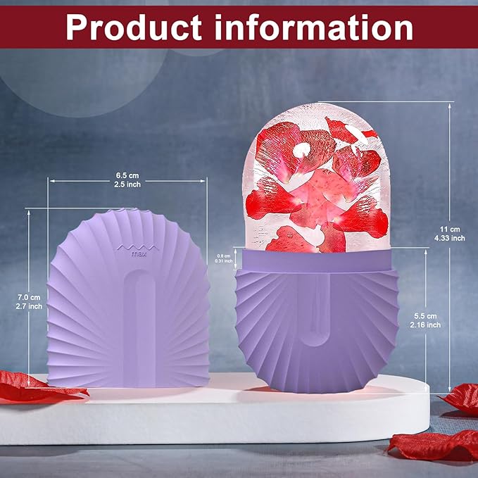 2Pcs Ice Face Roller, Reusable Silicone Mold Face Massage Eye Facial Beauty Skin Care Tools Apply Ice for Shrink Pores Anti Wrinkle Reduce Puffiness Improve Skin Elasticity, Seashell-Velvo Beauty