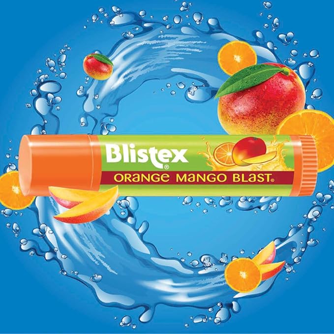 Blistex Orange Mango Blast Lip Balm, Vitamins C & E, Bulk Lip Balm, Super Smooth Moisturization, Refreshing Flavored Lip Hydration, 0.15 Ounce (Pack of 24)-Velvo Beauty