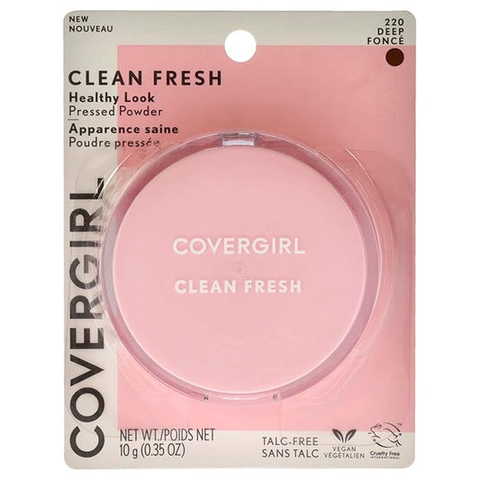 COVERGIRL COVERGIRL Clean Fresh Pressed Powder, Deep, 0.35 Ounce, 220 Deep (99350052598)-Velvo Beauty