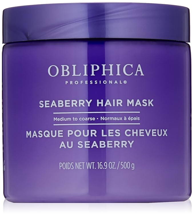 Obliphica Medium to Coarse Seaberry Mask, 1.05 Pound - Nourishing and Restorative Hair Treatment for Medium to Coarse Hair Types, Ensuring Lustrous Shine, Manageability, and Revitalization-Velvo Beauty