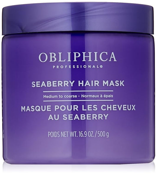 Obliphica Medium to Coarse Seaberry Mask, 1.05 Pound - Nourishing and Restorative Hair Treatment for Medium to Coarse Hair Types, Ensuring Lustrous Shine, Manageability, and Revitalization-Velvo Beauty