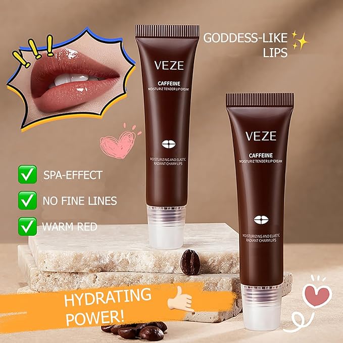 VENZEN Caffeine Moisturizing Tender Lip Cream Elastic Radiant Charm Coffee Lips Care 15g / 0.53oz-Velvo Beauty