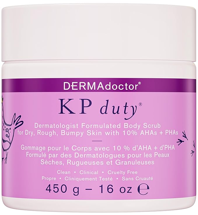 DERMAdoctor KP Bump Eraser Body Scrub Dermatologist Formulated Exfoliant | Keratosis Pilaris Treatment For Dry And Bumpy Skin 10% AHAs + PHAs - 16 fl oz-Velvo Beauty