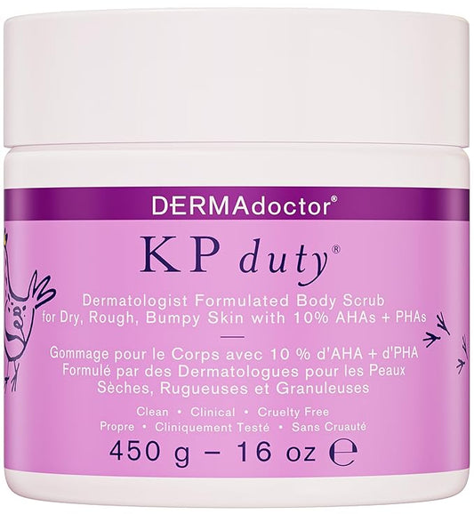DERMAdoctor KP Bump Eraser Body Scrub Dermatologist Formulated Exfoliant | Keratosis Pilaris Treatment For Dry And Bumpy Skin 10% AHAs + PHAs - 16 fl oz-Velvo Beauty