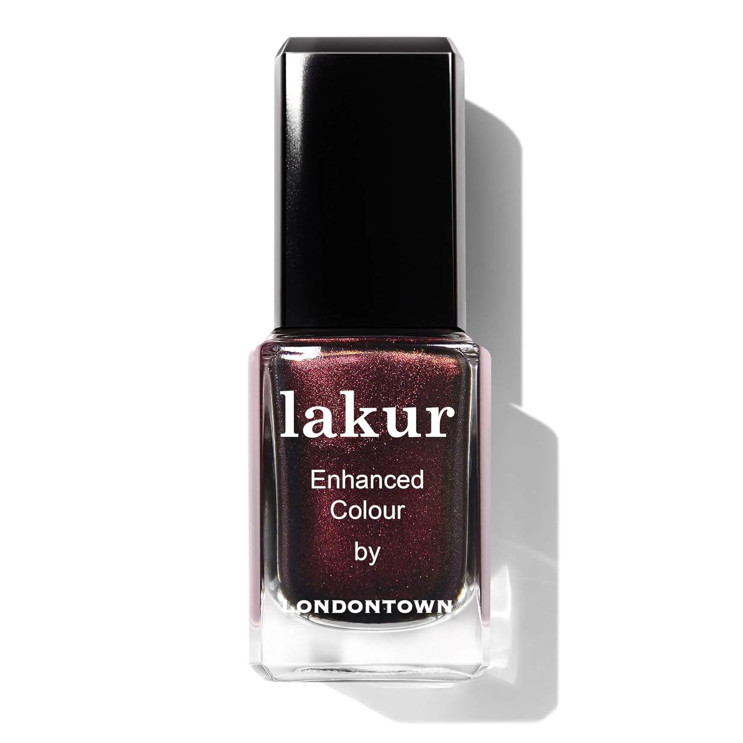 LONDONTOWN lakur Nail Polish - Chip-Resistant, Non-Toxic, Conditions & Hydrates Nails | Glittery Metallic Red Shimmer, Cockney Glam, .40 fl oz-Velvo Beauty
