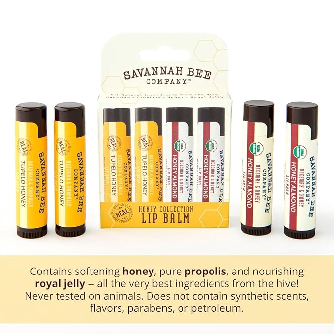 Savannah Bee Collection Lip Balm - Nourishes Dry Lips for All Day Comfort-Velvo Beauty