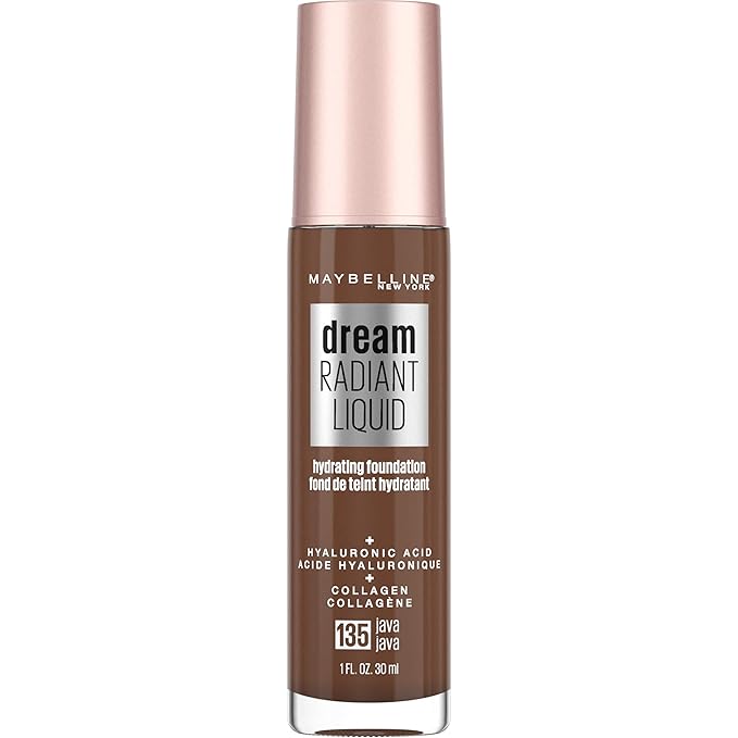 Maybelline Dream Radiant Liquid Medium Coverage Hydrating Makeup, Lightweight Liquid Foundation, Java, 1 Count-Velvo Beauty