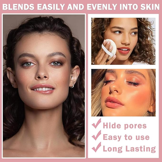 Loose Face Powder Setting Powder, Shimmer Glitter Loose Powder, Matte Finishing Powder Shine, Waterproof, Oil Control, Lightweight Face Powder Makeup for All Skin Tones (Dark Brown Shimmer)-Velvo Beauty