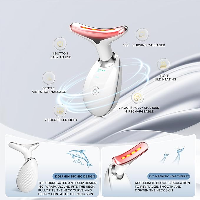 Facial Massager, Red-Light-Therapy-for-Face and Neck, Red Light Therapy Wand, 7 Color Led Face Neck Sculpting Tool for Skin Care-Velvo Beauty