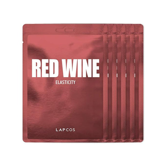 LAPCOS Red Wine Sheet Mask, Daily Face Mask to Restore and Soften Skin, Korean Beauty Favorite, 5-Pack-Velvo Beauty