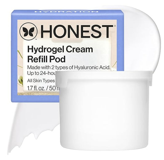 Honest Beauty Refill Pod for Full Size Hydrogel Cream | Lightweight, Moisturizing Water Cream | Gentle for Sensitive Skin, Fragrance Free, Vegan | 1.7 fl oz-Velvo Beauty