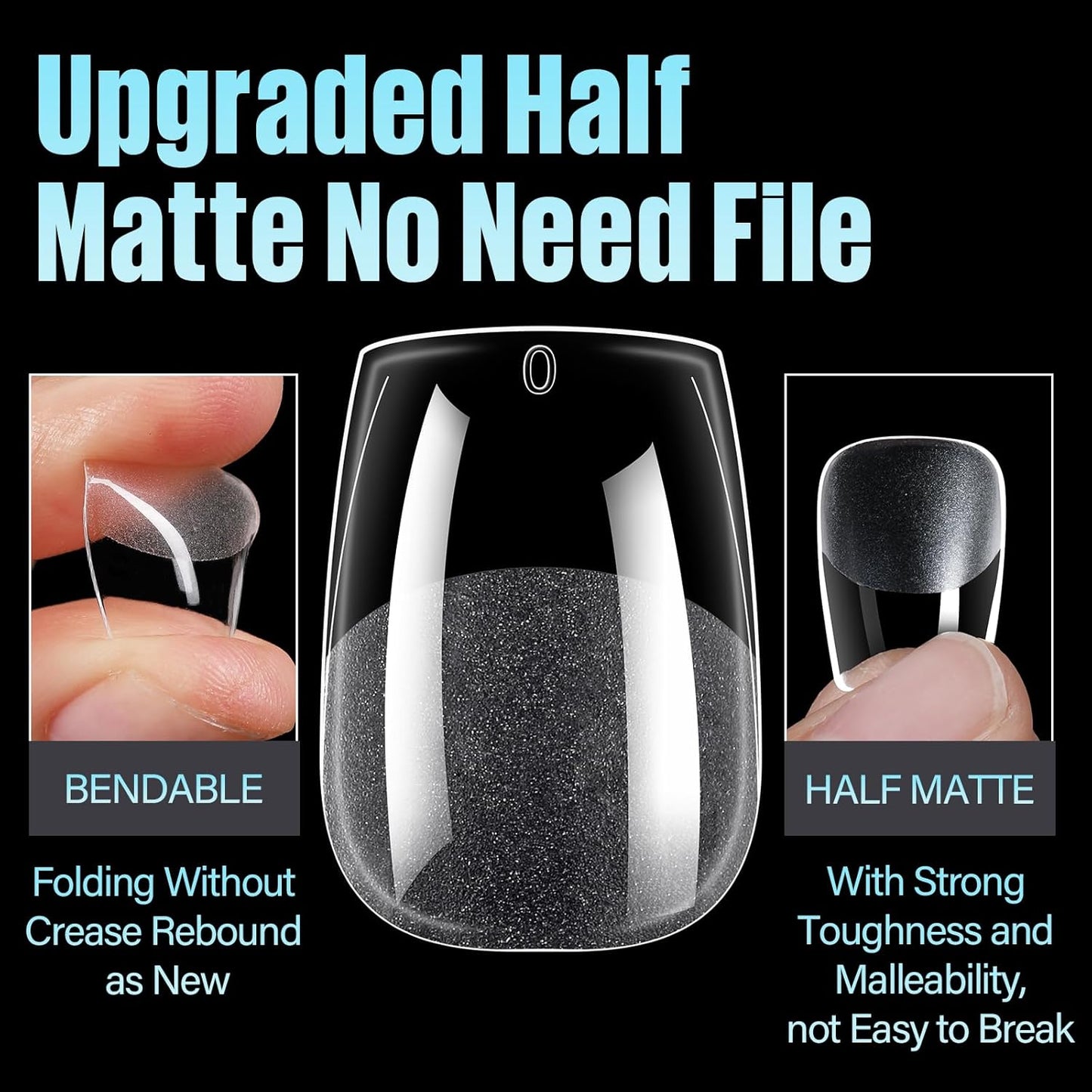 TOMICCA Extra Short Coffin Nail Tips, 240Pcs Half Matte Press on Full Cover Acrylic Nails, 12 Sizes Pre -Shape Soft Acrylic Fake Nail Tips for Nail Extension Art Home DIY Nail Salon-Velvo Beauty