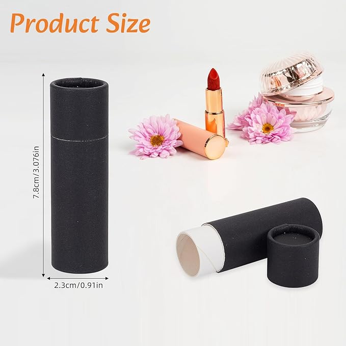 NICENEEDED 10 Pcs Kraft Paper Lipstick Tube, 0.6 Oz Paperboard Lip Balm Tubes, Cardboard Empty Deodorant Container Solid Perfume Tube Cosmetic Box for DIY Chapstick Deodorant Crayon-Velvo Beauty