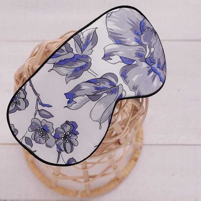 100% Pure Silk Eye Mask Sleep Eye Mask Eye Cover Eyeshade Sleeping Eye Mask Printed Colors (#11)-Velvo Beauty