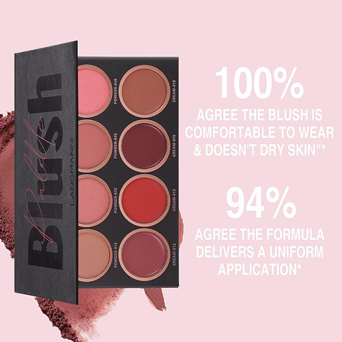 8 Colors Blush Palette, Matte Light Luxury Blush Powder Bright Shimmer Face Blush, Contour and Highlight Blush Palette, Professional Facial Beauty Cosmetic Makeup Blush-Velvo Beauty