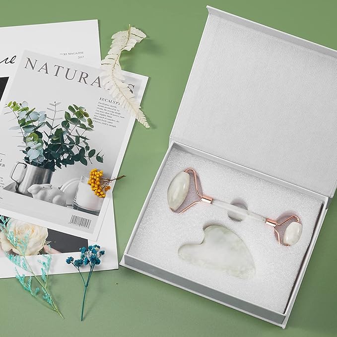 Jade Roller for Face, Facial Roller Massager Skin Care Tool, Gua Sha Facial Tools for Face, Neck, Eyes, Reduce Puffiness of The Skin-Velvo Beauty