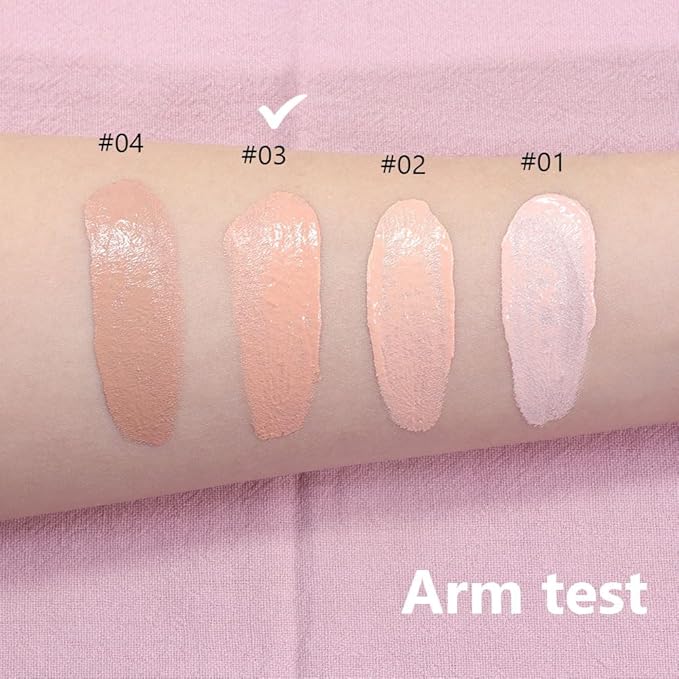 2 Pack Liquid Foundation Cream with Foundation Brush for Face Makeup,Durable Full Coverage Matte Concealer Make Up,Oil Control & Waterproof Base Primer -1 Fl.Oz (#03)-Velvo Beauty