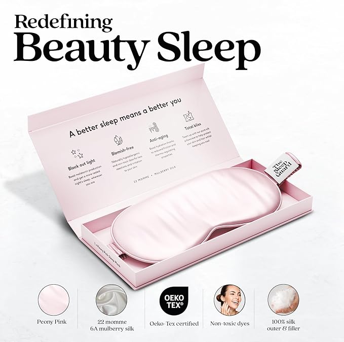 Pure Silk Sleep Mask [100% 6A Mulberry Silk, 22 Momme] Light Blocking Travel Essentials. Eye Masks for Sleeping. Black Oeko-Tex Blindfold. Eye Covers for Men & Women-Velvo Beauty