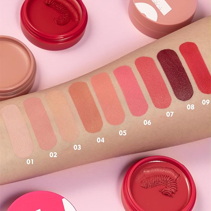 MAEPEOR Cream Blush 9 Color Smooth High-Pigmented Buildable Face Blush Long-Lasting Natural Look Face Blush for Cheeks (Color 09)-Velvo Beauty