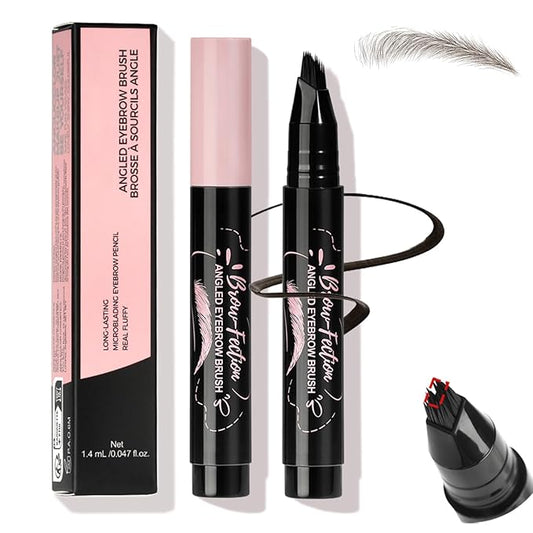 Eyebrow Pen, Waterproof Eyebrow Pencils for Women - Angled Brow Brush & Multi-Fork Tip Microblading Brow Pen, Precisely Creates Natural Hair-Like Brows, Easy to Use 01-Brown-Velvo Beauty
