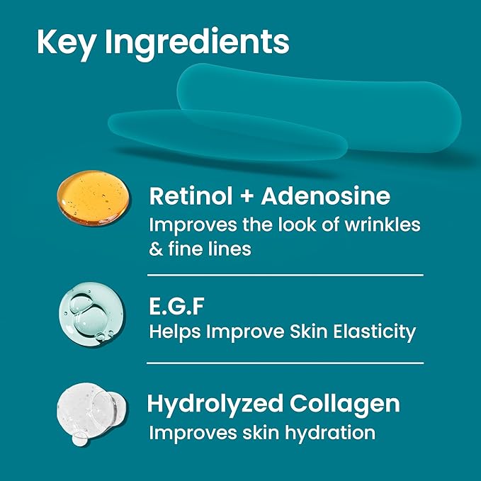 Advanced Wrinkle Patches 60ct Smile Line, Frown Line Wrinkle Patches for Facial Korean Skin Care Face Wrinkle Tape Invisible Overnight with Retinol & Collagen (Medium (Neck))-Velvo Beauty