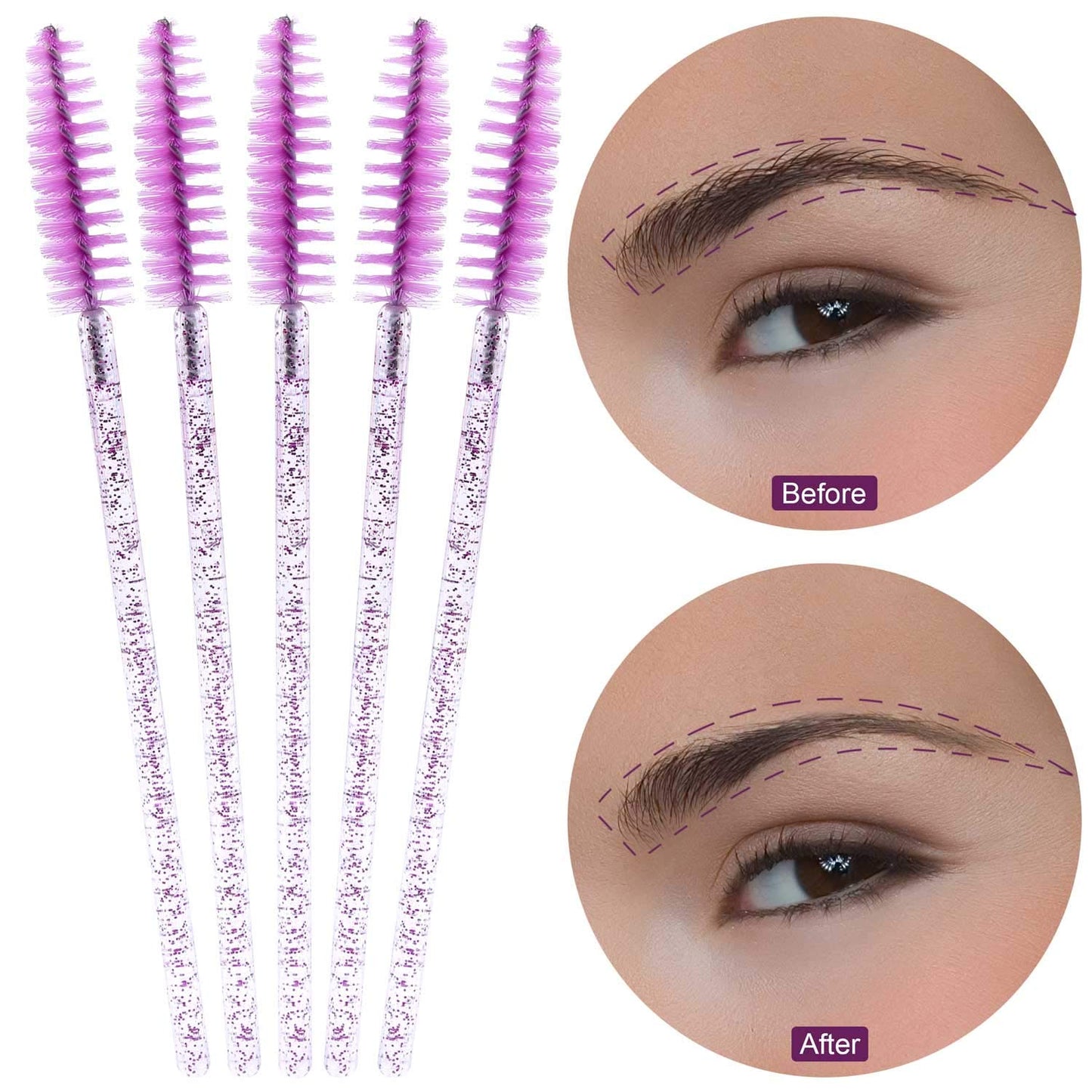 Tbestmax 1000 Disposable Mascara Wands Eyelash Brush Spoolies for Eyebrow Eye Lash Extension Colorful-Velvo Beauty